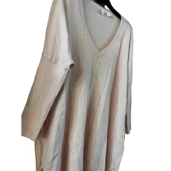 Anthropologie Moth Pullover 100% Wool Sweater Oversized V Neck Pink Size XS - Picture 4 of 8